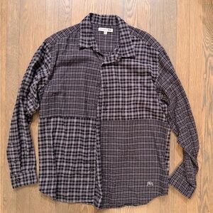 JW ANDERSON Men's Black and White Plaid Shirt